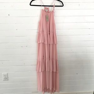 Chiffon tiered maxi in blush by Ann Taylor Loft